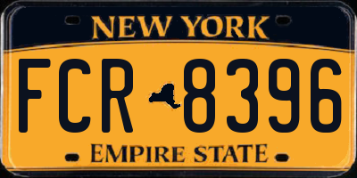 NY license plate FCR8396