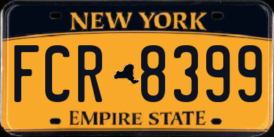 NY license plate FCR8399