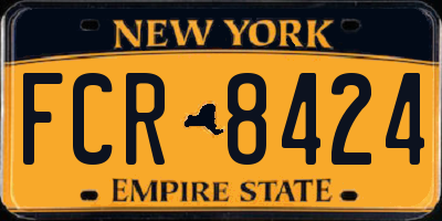 NY license plate FCR8424