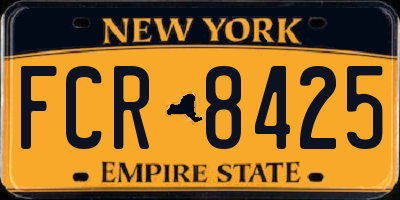 NY license plate FCR8425