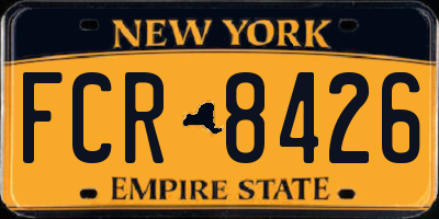 NY license plate FCR8426