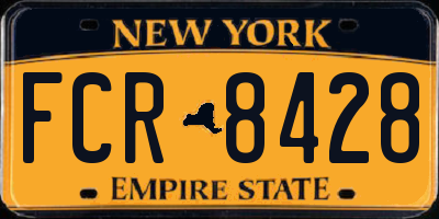 NY license plate FCR8428