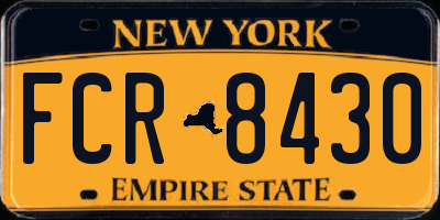 NY license plate FCR8430