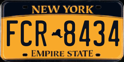 NY license plate FCR8434