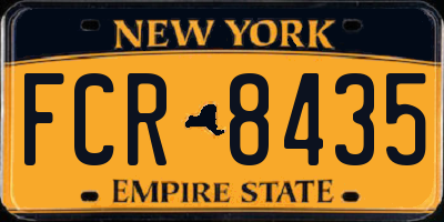NY license plate FCR8435