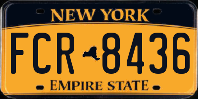 NY license plate FCR8436