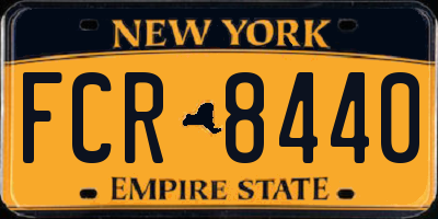 NY license plate FCR8440