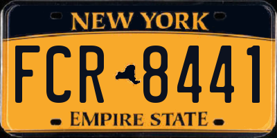 NY license plate FCR8441