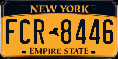 NY license plate FCR8446