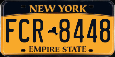 NY license plate FCR8448