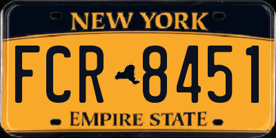 NY license plate FCR8451