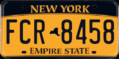 NY license plate FCR8458