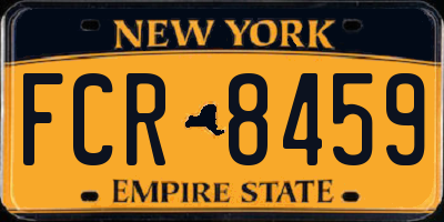 NY license plate FCR8459
