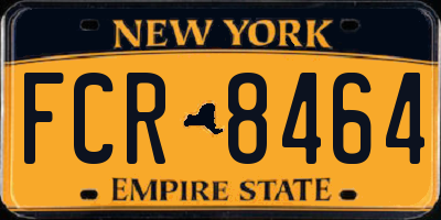 NY license plate FCR8464