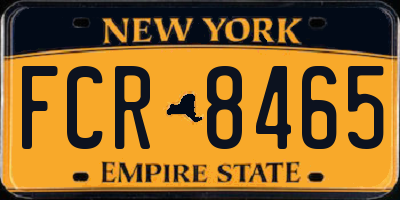 NY license plate FCR8465