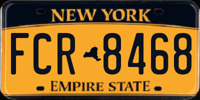 NY license plate FCR8468