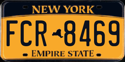 NY license plate FCR8469