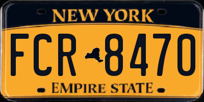 NY license plate FCR8470
