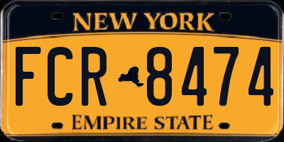 NY license plate FCR8474