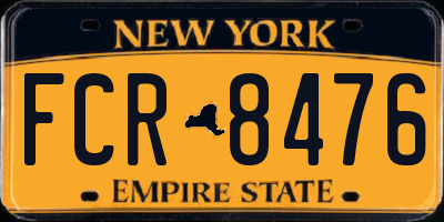 NY license plate FCR8476