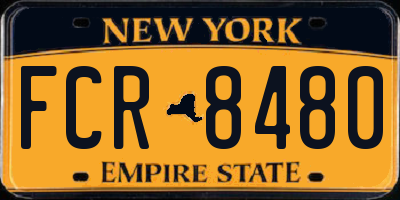 NY license plate FCR8480