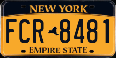 NY license plate FCR8481