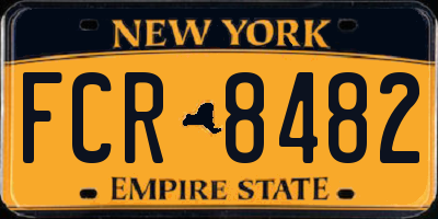 NY license plate FCR8482