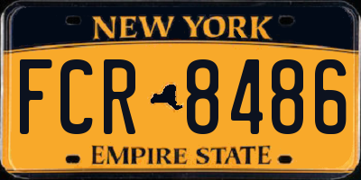 NY license plate FCR8486