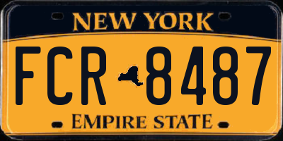 NY license plate FCR8487