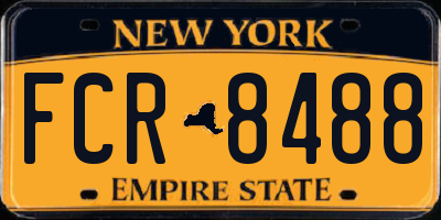 NY license plate FCR8488