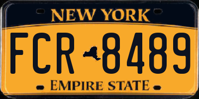 NY license plate FCR8489