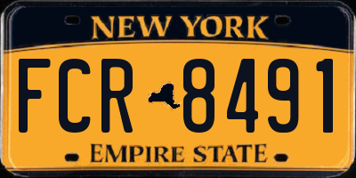 NY license plate FCR8491