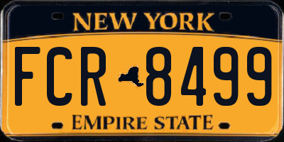 NY license plate FCR8499