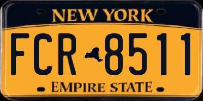 NY license plate FCR8511