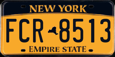 NY license plate FCR8513