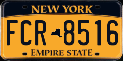 NY license plate FCR8516