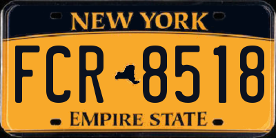 NY license plate FCR8518
