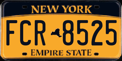 NY license plate FCR8525