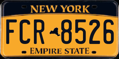 NY license plate FCR8526