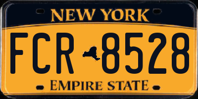 NY license plate FCR8528