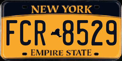 NY license plate FCR8529