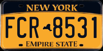 NY license plate FCR8531