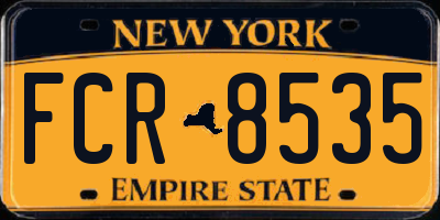 NY license plate FCR8535