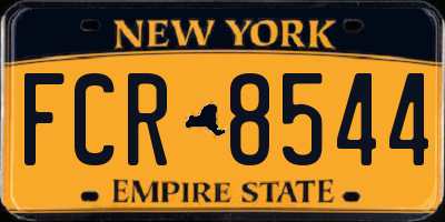 NY license plate FCR8544