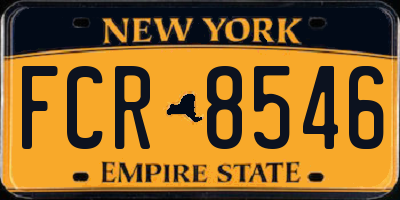 NY license plate FCR8546