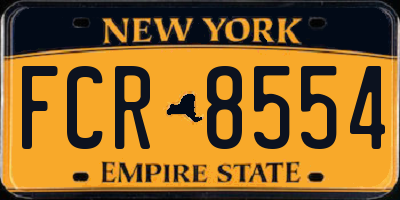 NY license plate FCR8554