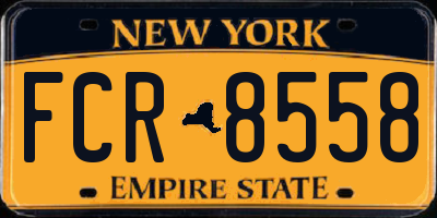 NY license plate FCR8558