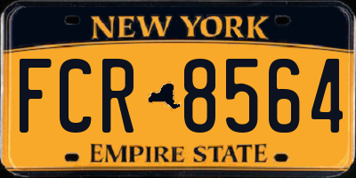 NY license plate FCR8564