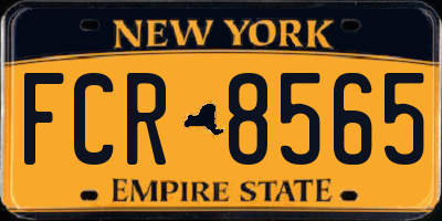 NY license plate FCR8565