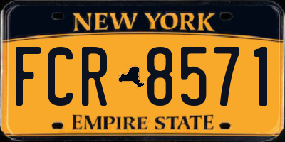 NY license plate FCR8571